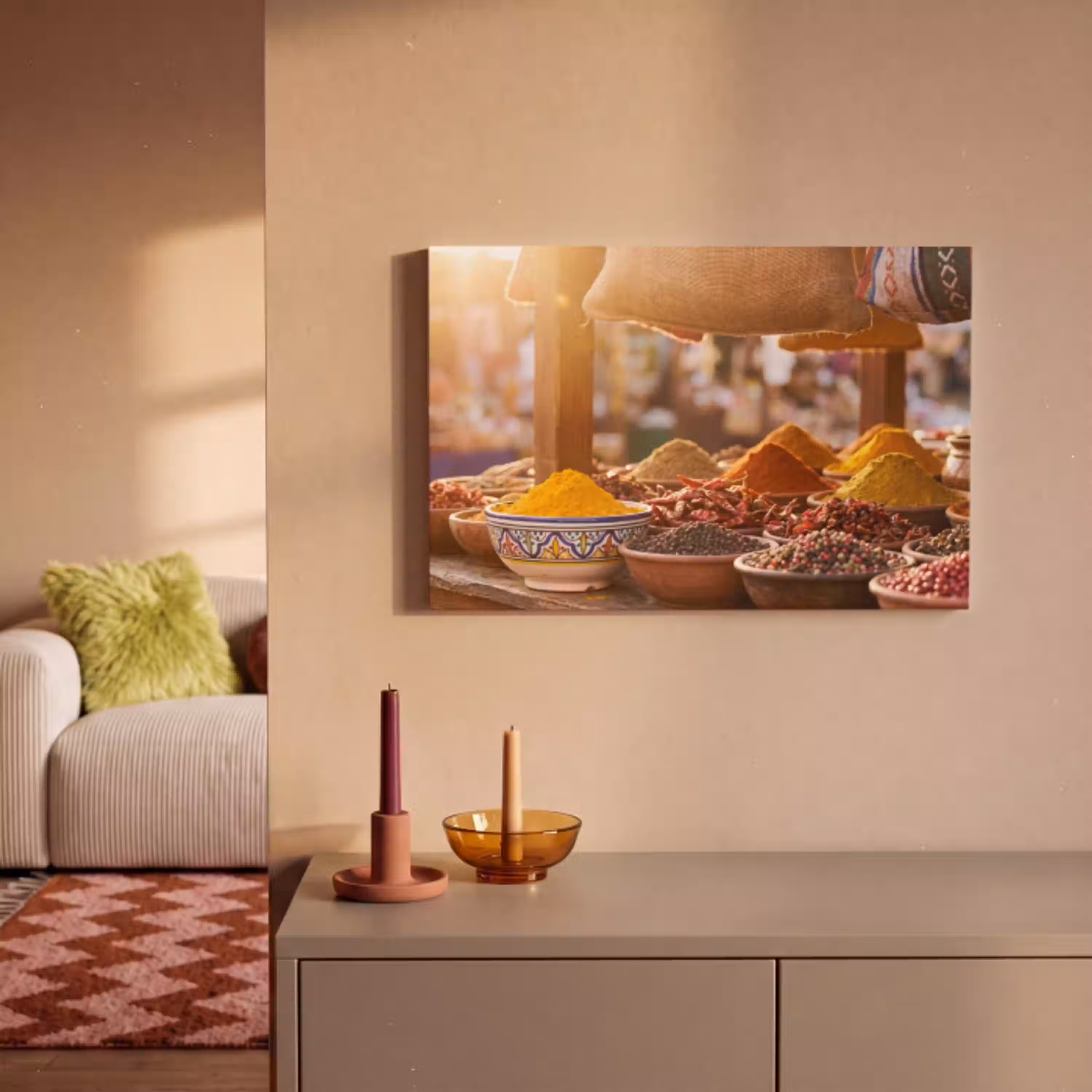 Specerijen - Markt - Kleurrijk canvas 2cm klein -sfeer1