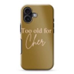 Groen - Too old for cher - Roze Toughcase MagSafe Apple iPhone 17 klein -3d