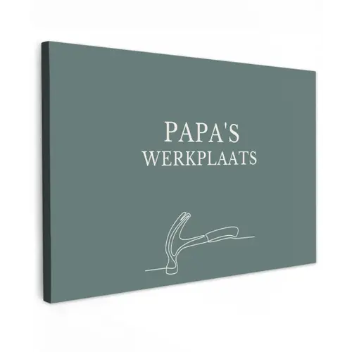 Papa's Werkplaats Tuinposter op houten frame 2 cm dik klein -3d