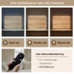 Houtlook - Bruin - Hout Light Box met batterij (Wandlamp) middel -USP_lichtkleurNL