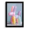Dier - Ballon - Pasteltinten - Glanzend fotolijst zwart zonder passe partout klein -3d
