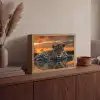 Natuur - Luipaard - Dier - Zonsondergang - Modern Light Box met batterij (Wandlamp) middel -sfeer2