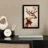 Gewei - Kerst - Rendier - Rood fotolijst zwart zonder passe partout klein -sfeer1