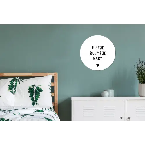 Spreuken - Huisje boompje baby - Quotes Wandcirkel aluminium klein -slaapkamer