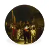 De Nachtwacht - Rembrandt van Rijn Wandcirkel aluminium klein -3d