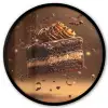 Taart - Chocolade - Eten - Brownie Fotolijst rond zonder passe partout klein -3d