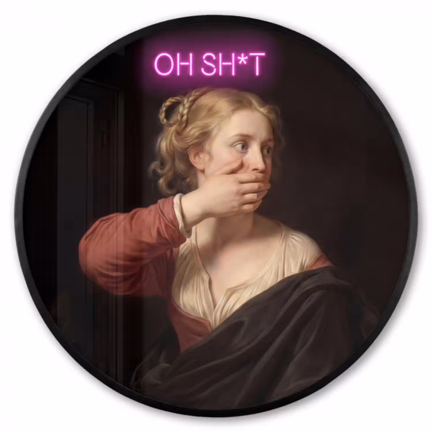 Poster im Rahmen Rund - Zitat - Neon - Frau