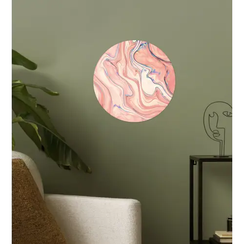 Marmer - Pastel - Roze - Blauw - Marmerlook - Abstract Wandcirkel behangsticker klein -sfeer2