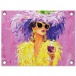 Zonnebril - Vrouw - Jas - Veren tuinposter los doek klein -3d