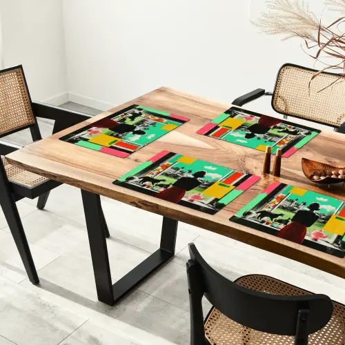 Vrouw - Keuken - Katten - Doorkijk Placemat vinyl groot -zzsfeer4_Kitchenyeah-website