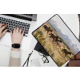 Paarden - Kudde - Bergen - Vrijheid - Wild laptophoes neopreen klein -bureau
