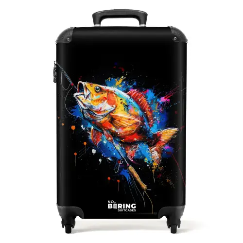 Sportvissen met graffiti NBS - Handbagage koffer - Kinderen Unisex middel -productfoto_recht