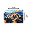 Dorp - Heuvelachtig - Zon - Mozaïek Placemat vinyl groot -specs