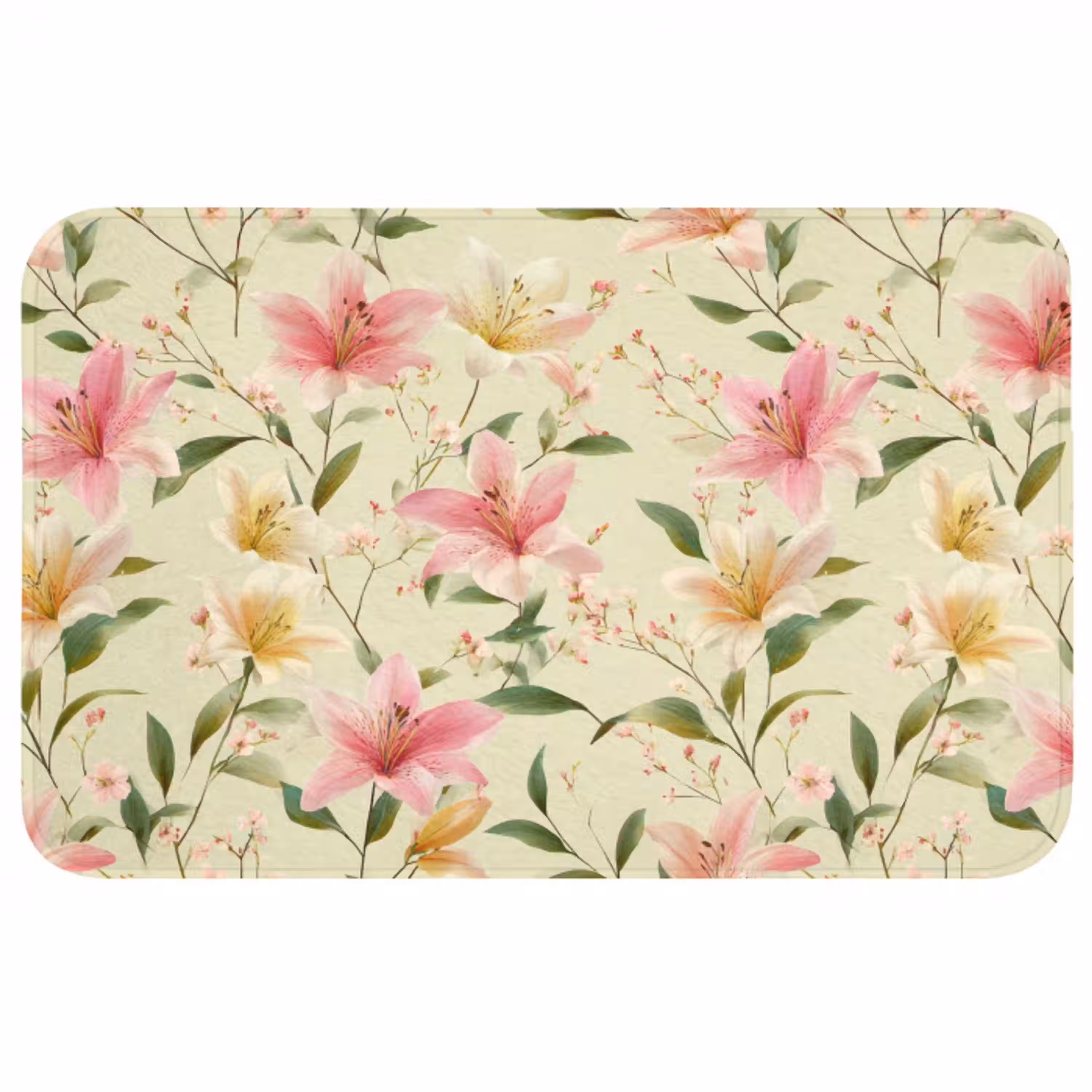 Lelies - Sereen - Kleurrijk Badmat middel 997 -3d