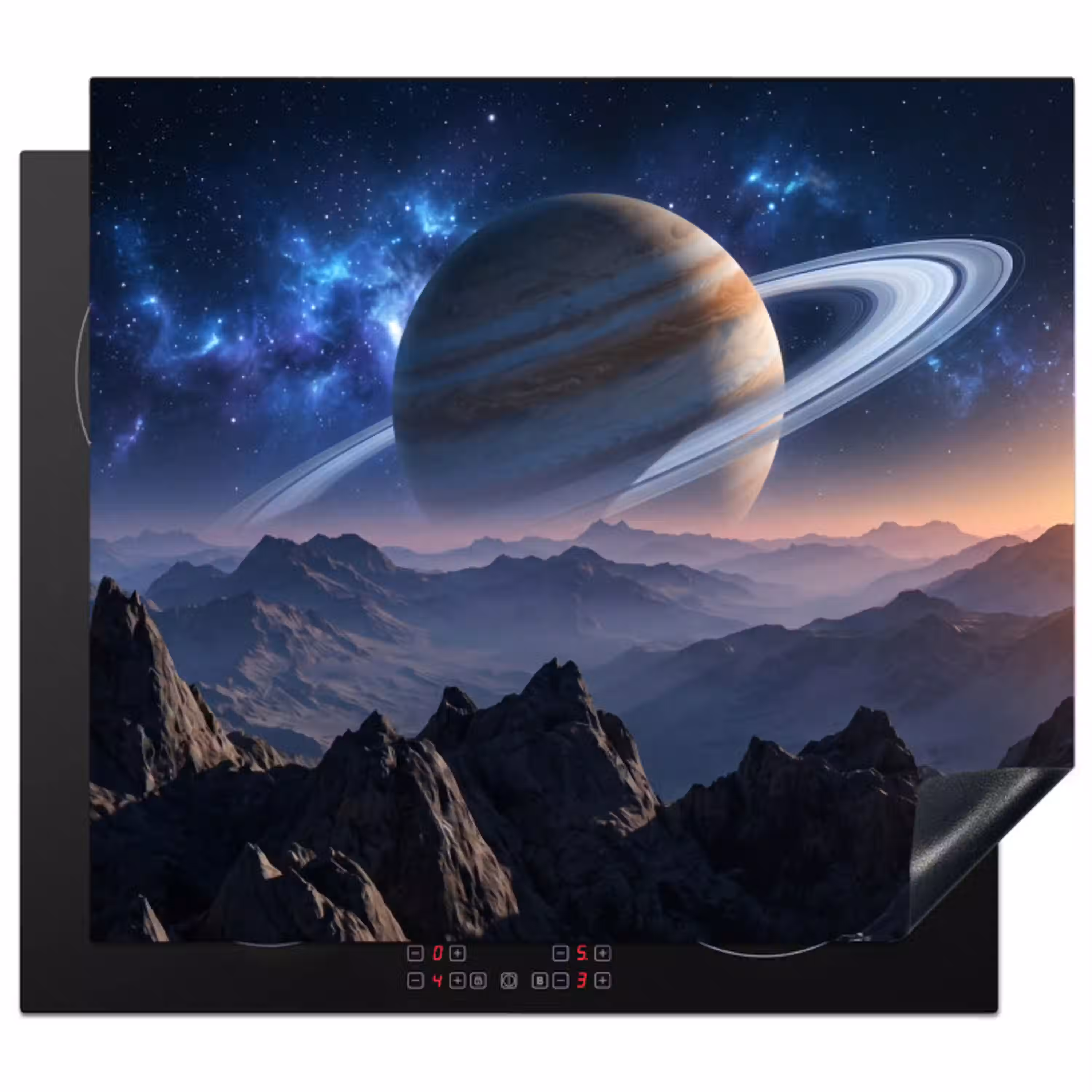 Fantasy - Kosmos - Landschap Inductie beschermer vinyl 3mm middel -3d