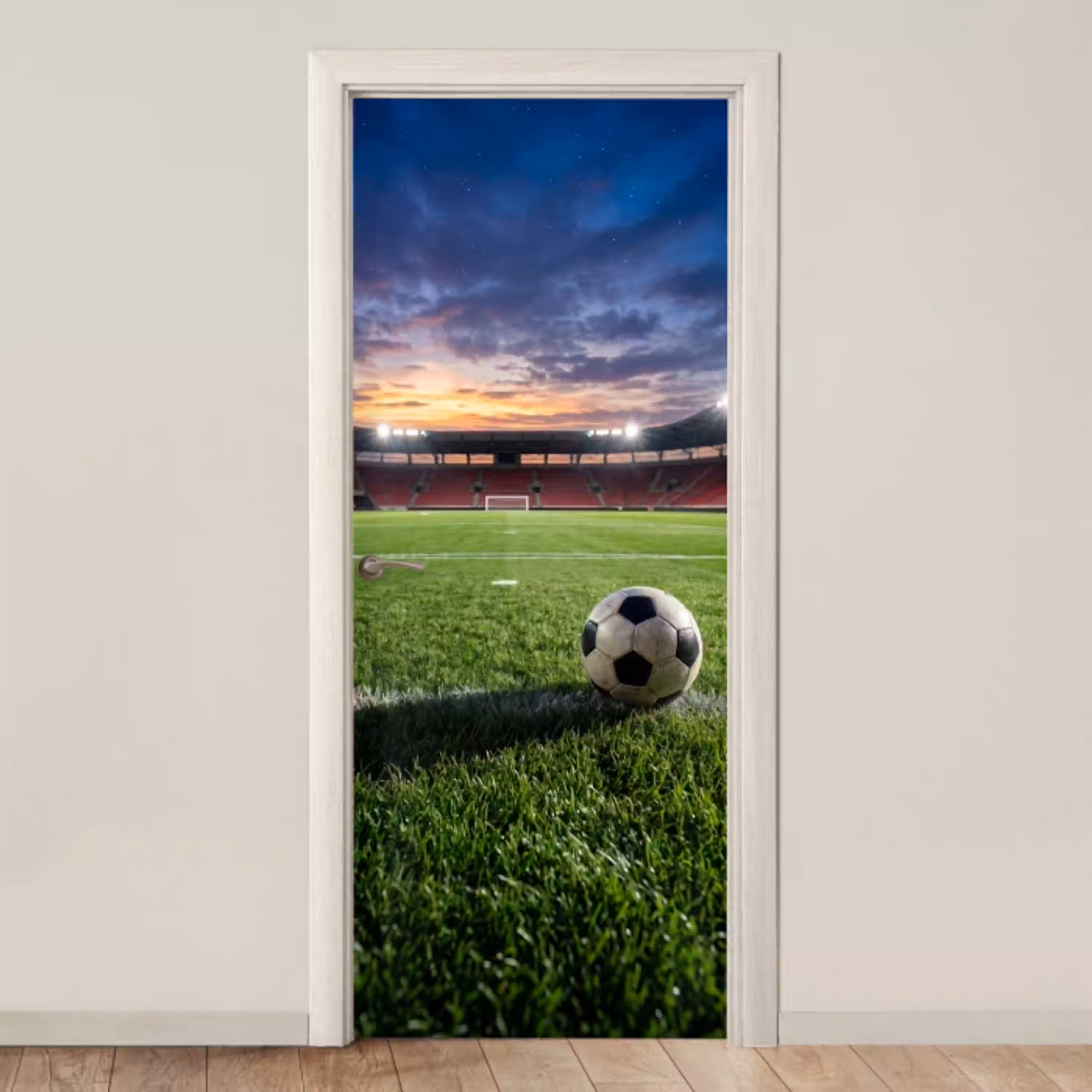 Voetbal - Stadion - Sport - Groen deurposter klein -3d_beige