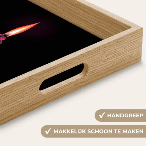 Aansteker - Vlam - Donker Dienblad Rechthoek middel -USP_HandgreepNL