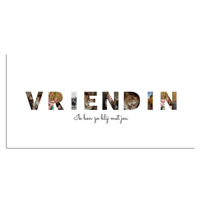 Gepersonaliseerde bureau onderlegger - Vriendin - Lettercollage