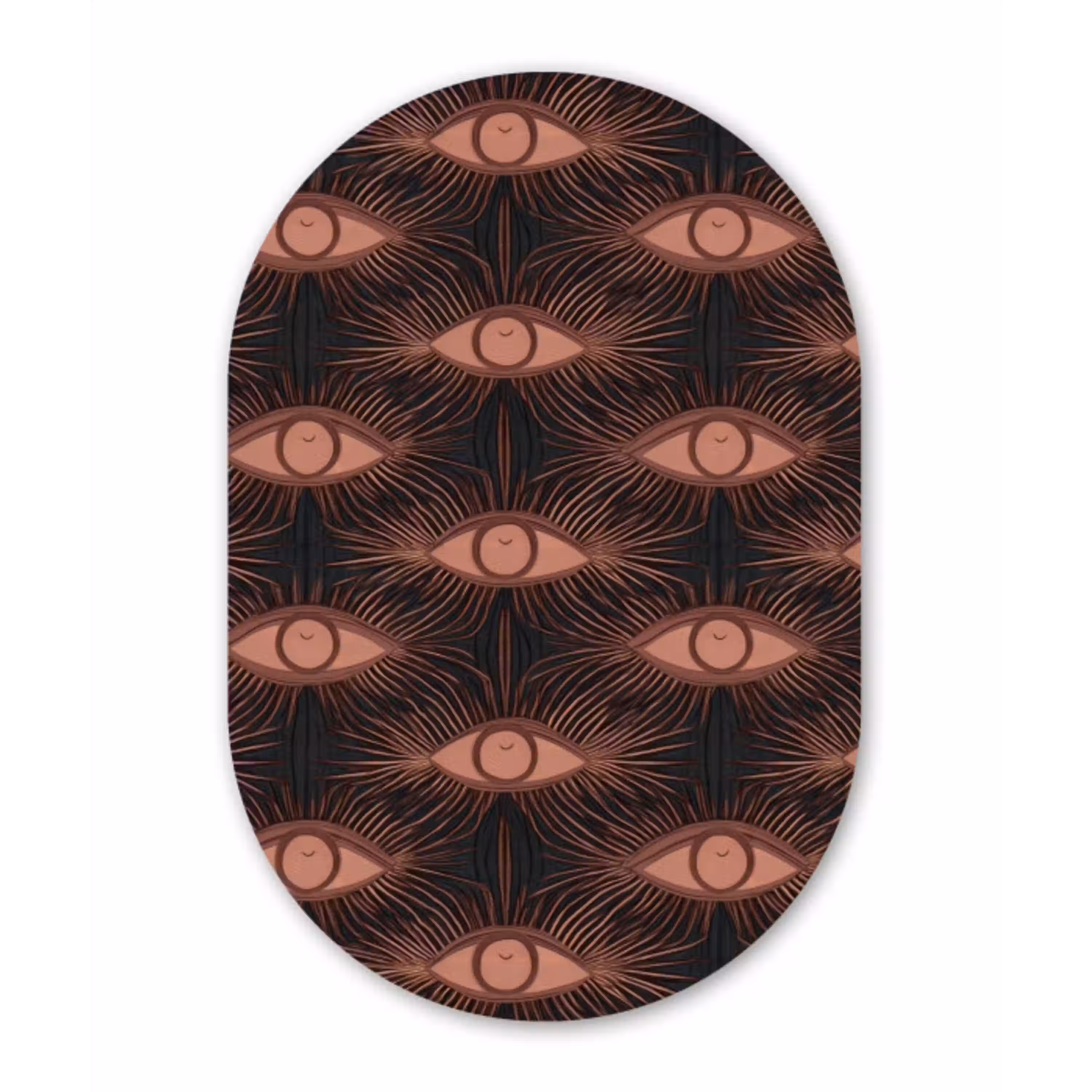 Boheems - Oog - Bruin Wandcirkel Ovaal Aluminium middel 839 -3d