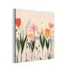 Pasteltinten - Bloemen - Illustratie aluminium wit klein -3d