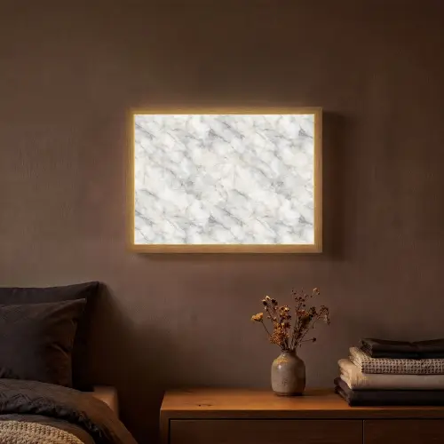 Grijs - Marmer - Gedetailleerd Light Box met batterij (Wandlamp) middel 907 -sfeer4