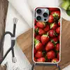 Aardbei - Fruit - Rood Hoesje iPhone 16 Pro Max met koord klein -sfeer4