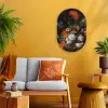Stilleven met bloemen en een horloge - Schilderij van Abraham Mignon Wandcirkel Ovaal Forex klein -sfeer4