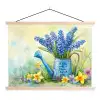 Lavendelbloemen - Quote - Gieter textielposter latten blank klein -3d