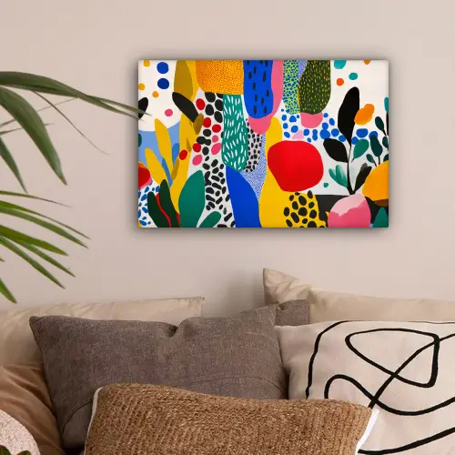 Stippen - Vormen - Modern - Kleuren canvas 2cm klein -sfeer1