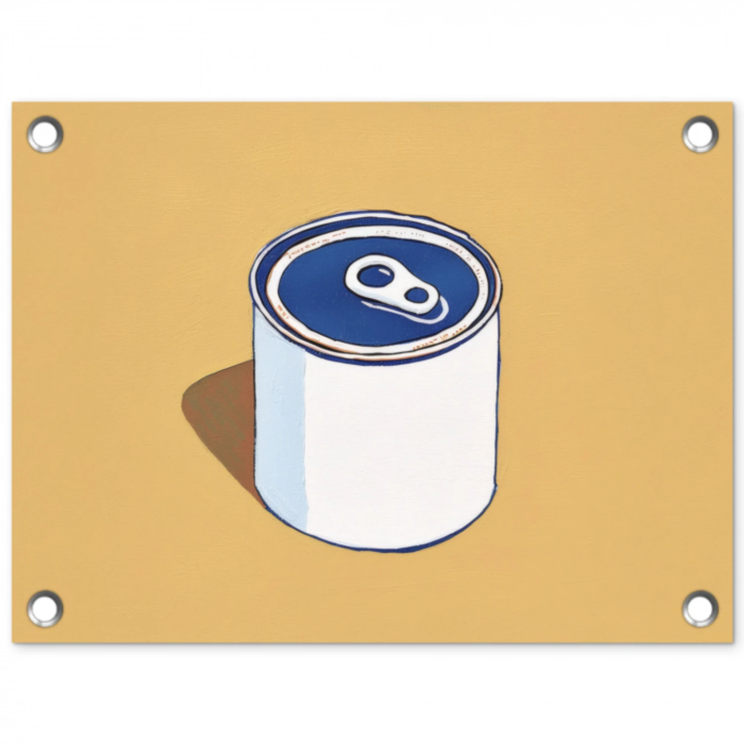 Blikje - Minimalistisch - Blauw - Illustratie tuinposter los doek klein -3d