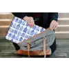 Patroon - Huizen - Blauw laptophoes neopreen klein 279 -tas