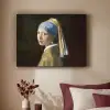 Meisje met de parel - Schilderij - Oude meesters - Vermeer Textielframe zwart klein -sfeer1