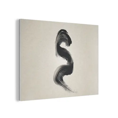 Penseelstreek - Zwart - Minimalistisch PET vilt klein -3d