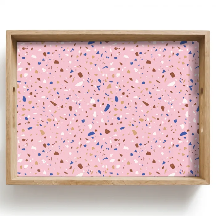 Terrazzo -  Patroon - Kleurrijk - Roze Dienblad Rechthoek middel 911 -z3d_shopping