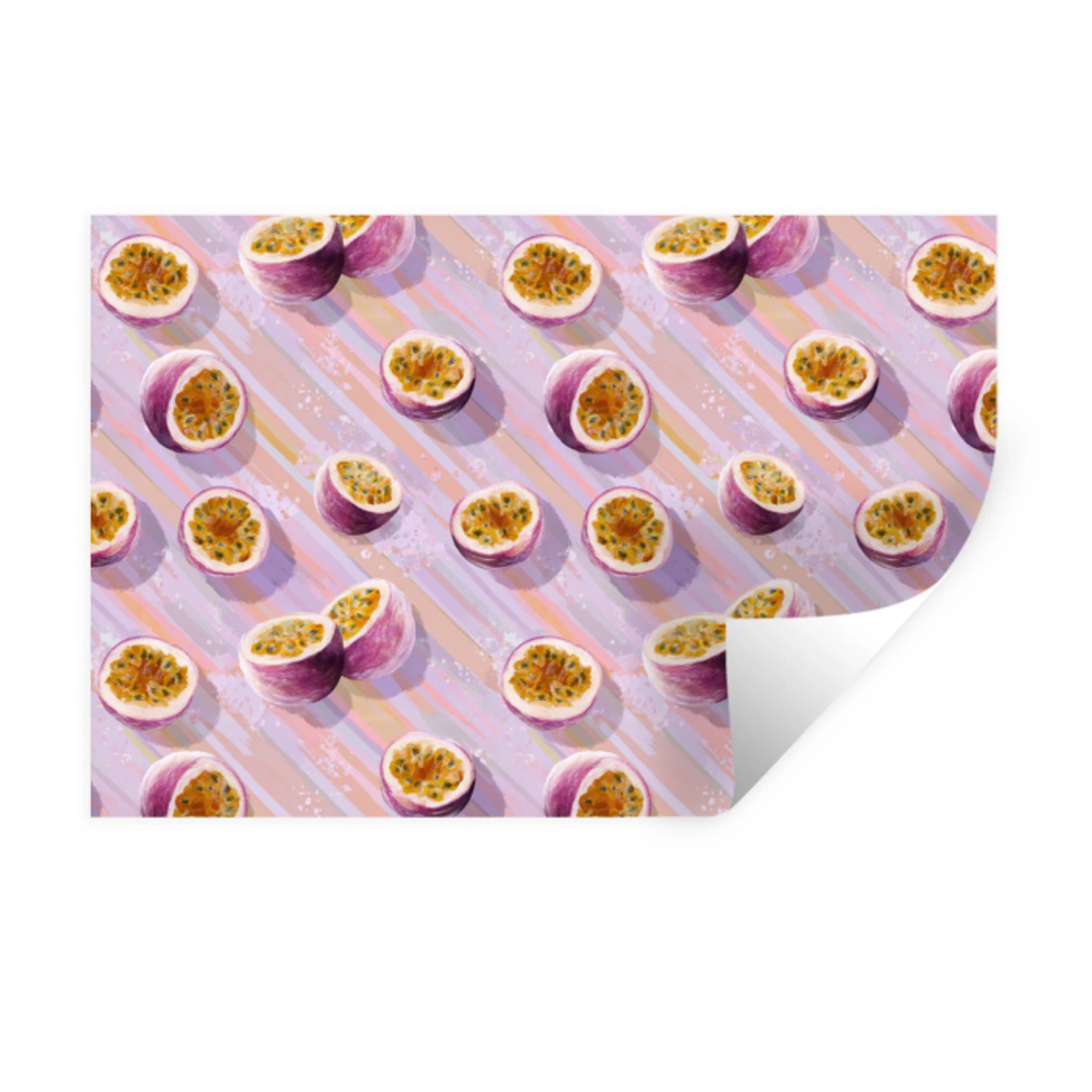 Passievrucht - Tropisch - Paars Muursticker klein 286 -3d
