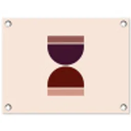 Zandloper - Symmetrisch - Rood - Paars tuinposter los doek klein -3d