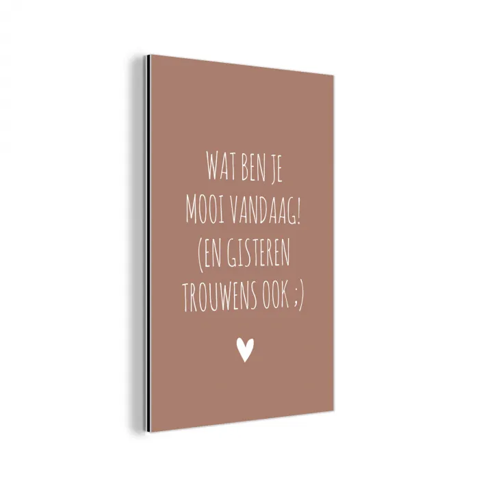 Wat ben je mooi vandaag - Quotes - Spreuken aluminium wit klein -3d