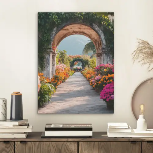 Doorkijk - Bloemen - Tropisch - Kleurrijk PET vilt klein -sfeer1