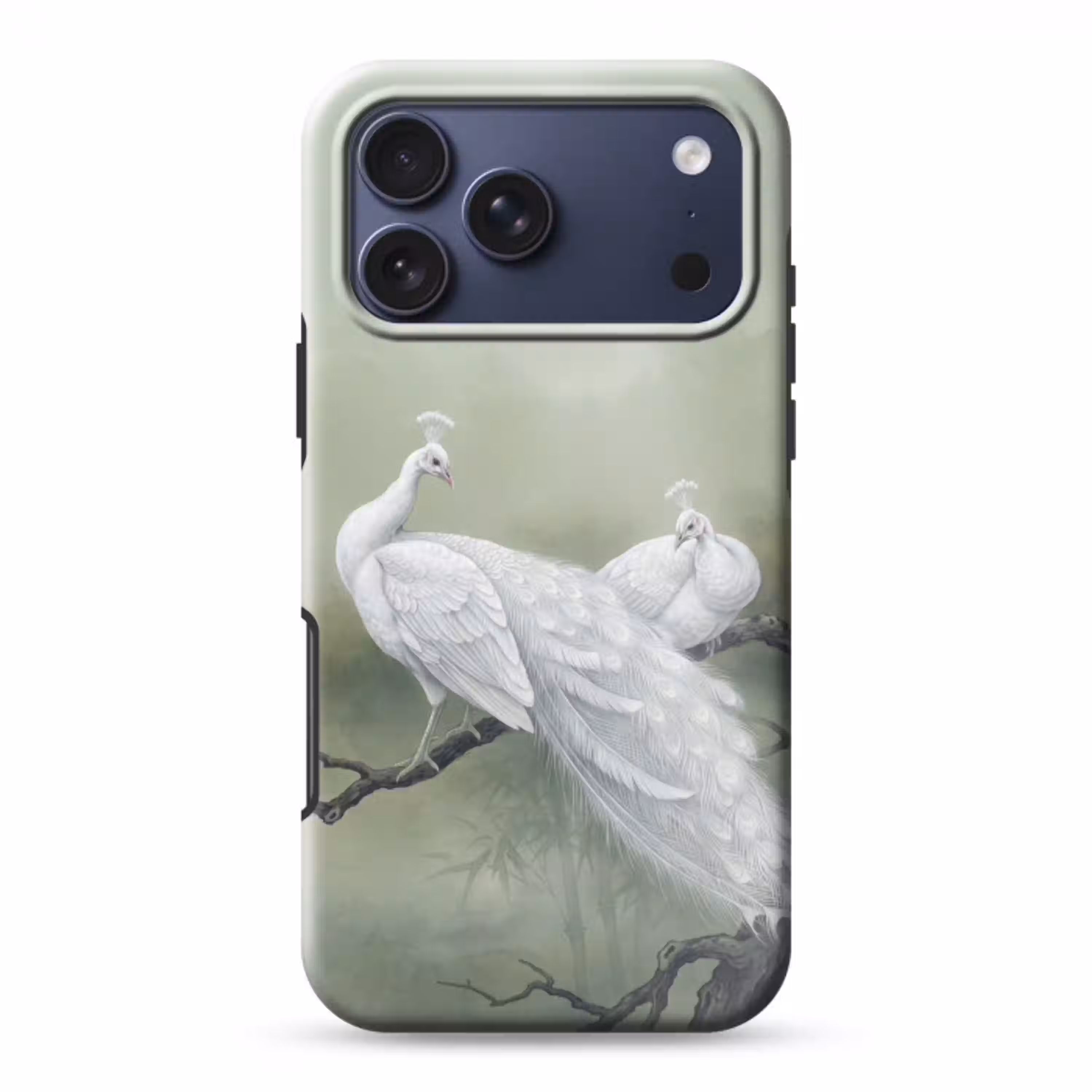 Pauwen - Wit - Natuur - Groen Toughcase MagSafe Apple iPhone 17 Pro Max klein -3d