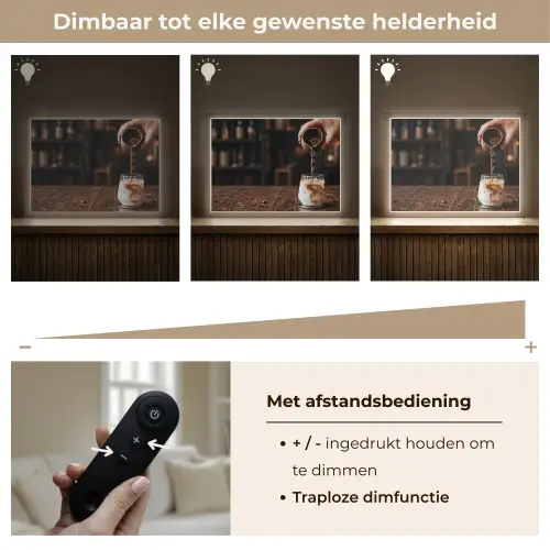 Espresso - Melk - Café Light Box met batterij (Wandlamp) middel -USP_dimbaarNL