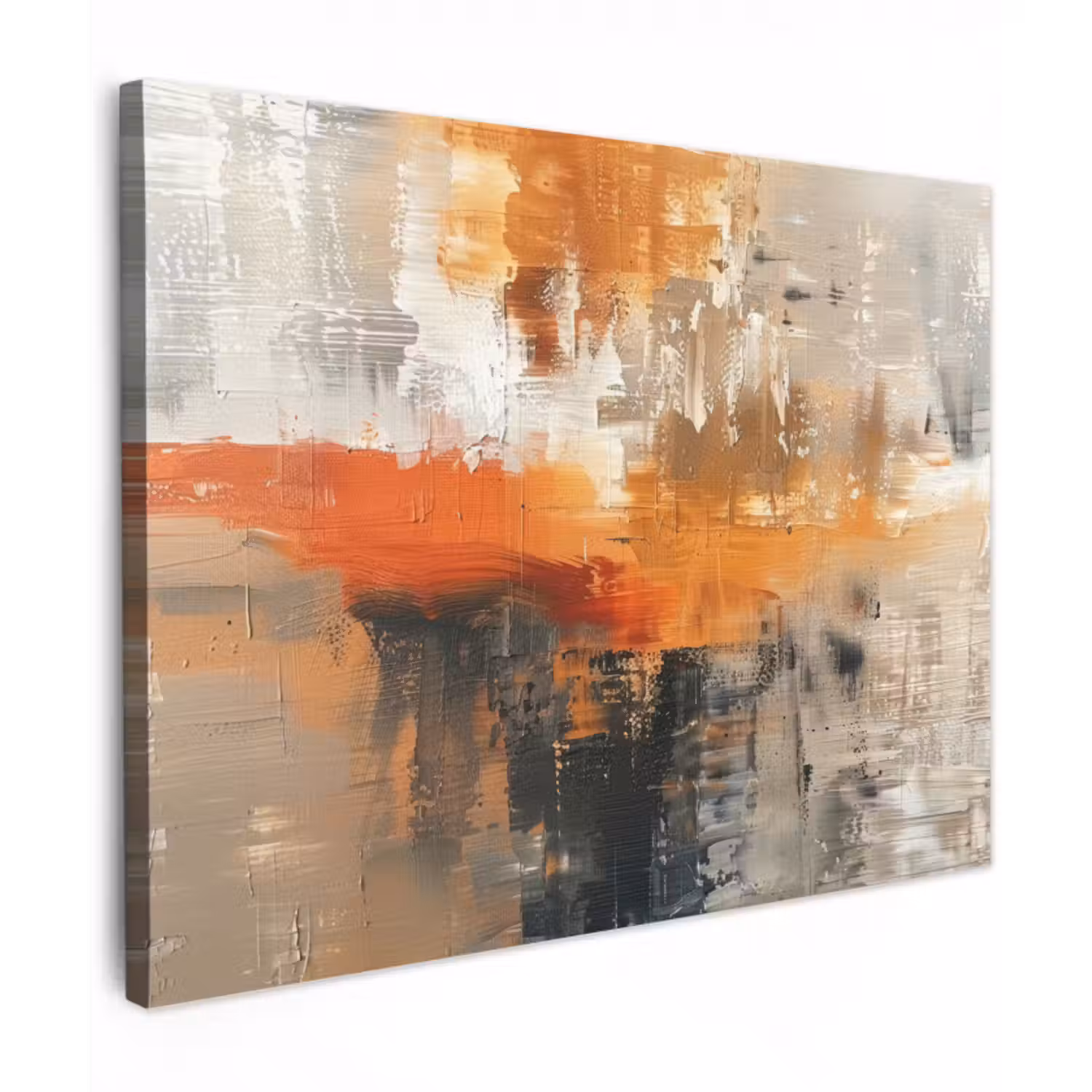 Leinwandbild - Moderne Kunst - Abstrakt - Gold - Grau
