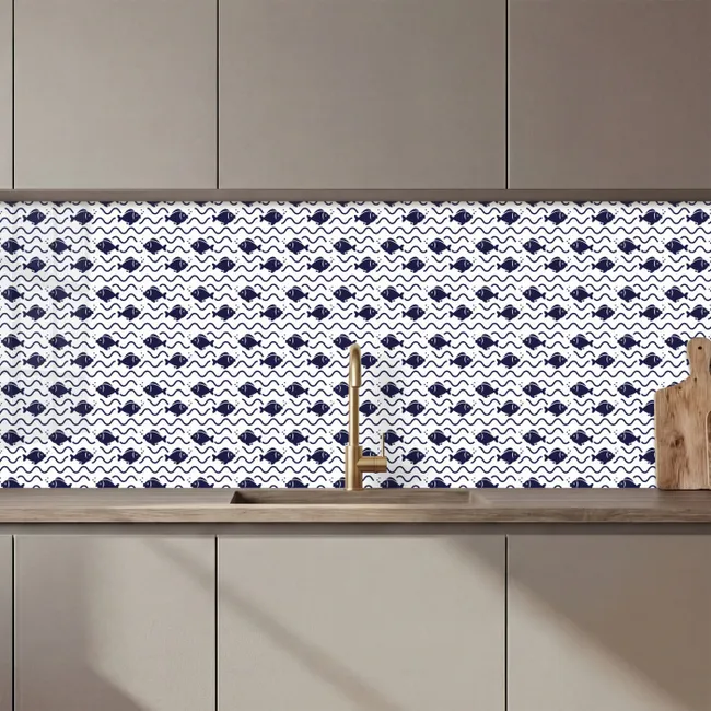 Oceaan - Visachtig - Blauw - Wit keuken achterwand 2 middel 871 zz_3dshopping