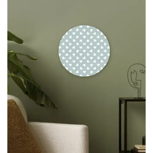 Hartjes - Blauw - Patroon - Strepen Wandcirkel plexiglas klein 852 -sfeer3