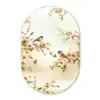 Takken - Bloemen - Vogeltjes - Roze Wandcirkel Ovaal Forex klein -3d