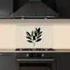 Ovaal - Olijfgroen - Simpel keuken achterwand spatscherm klein -sfeer1
