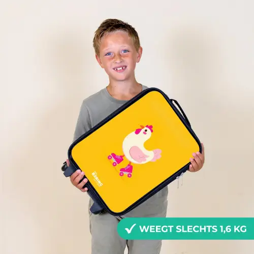 Kip - Rolschaatsen - Geel Kinderkoffer - Zwart klein -sfeer4_NL