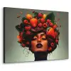 Vrouw - Chocolade - Frambozen - Aardbeien - Koekjes Textielframe zwart klein -3d