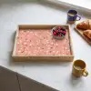Terrazzo -  Patroon - Kleurrijk - Roze - Blauw Dienblad Rechthoek middel 911 -sfeer2