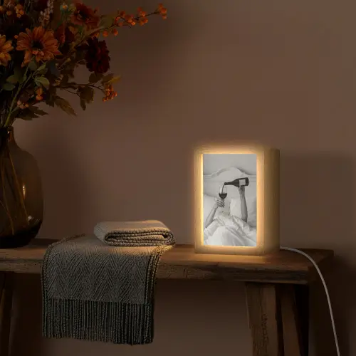 Lakens - Armen - Wijn - Glas Light Box met kabel (Tafellamp) klein -sfeer4