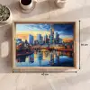 Zonsondergang Frankfurt - Stad - Skyline - Water Dienblad Rechthoek middel -USP_Formaat